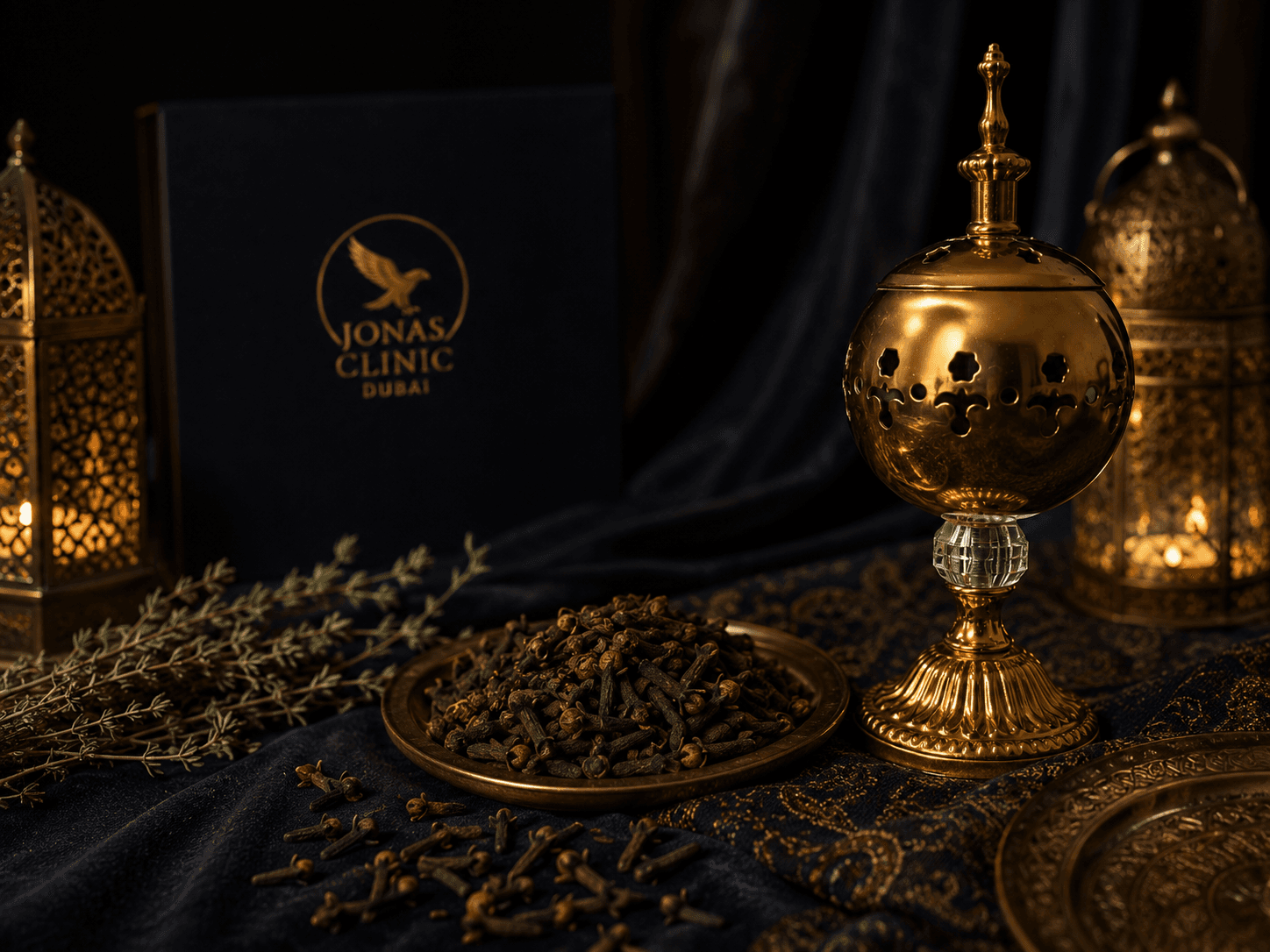Clove and brass editorial study in dark JonasClinic heritage lighting